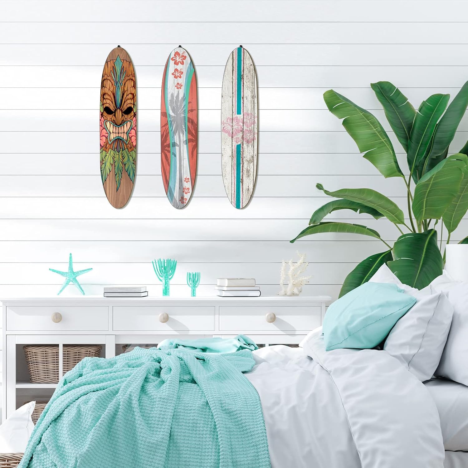 الأصلي - ديكور جداري كبير على شكل ألواح ركوب أمواج خشبية من جي... - view 6