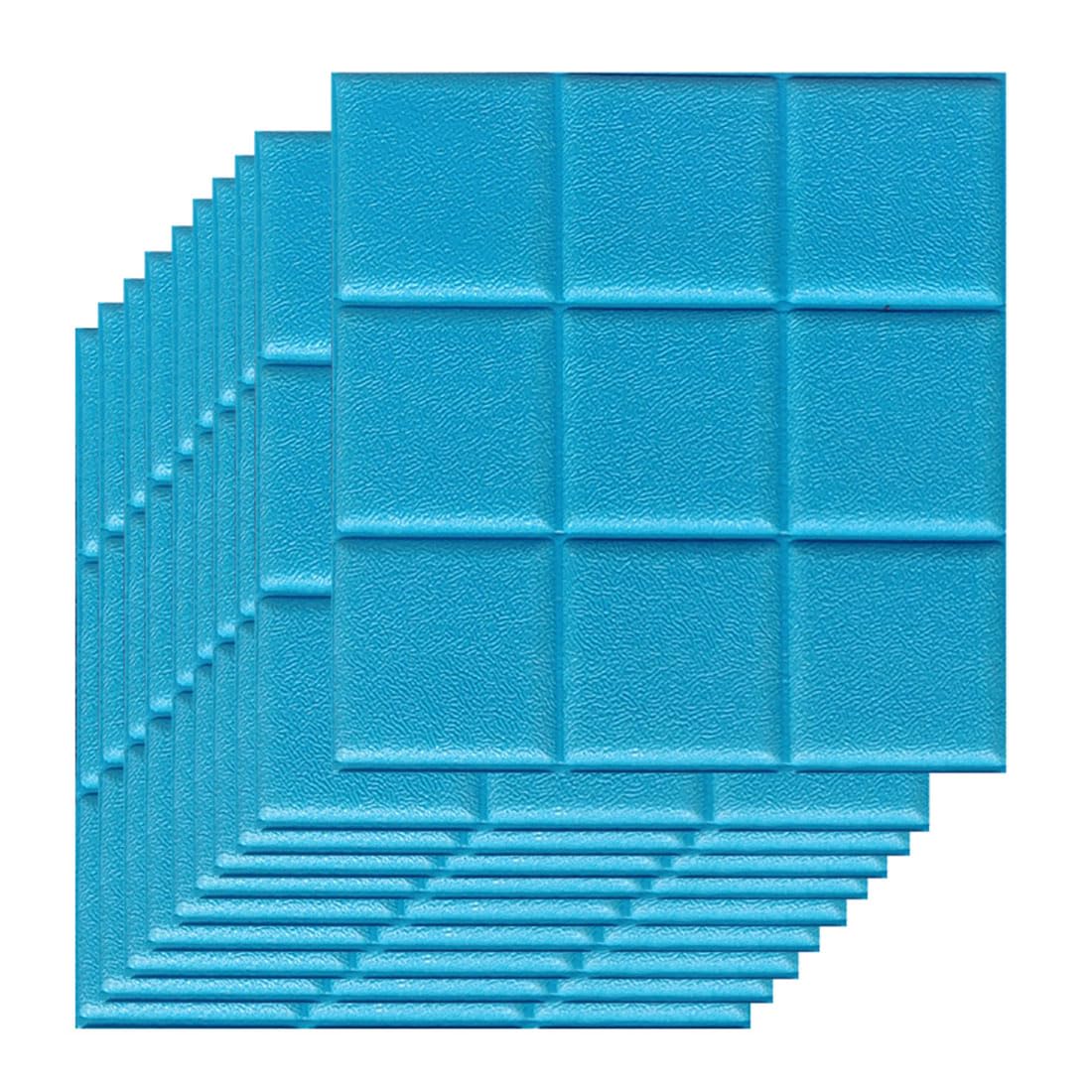 Carreaux muraux 3D brique bleu autocollants et dalles murales adhésives