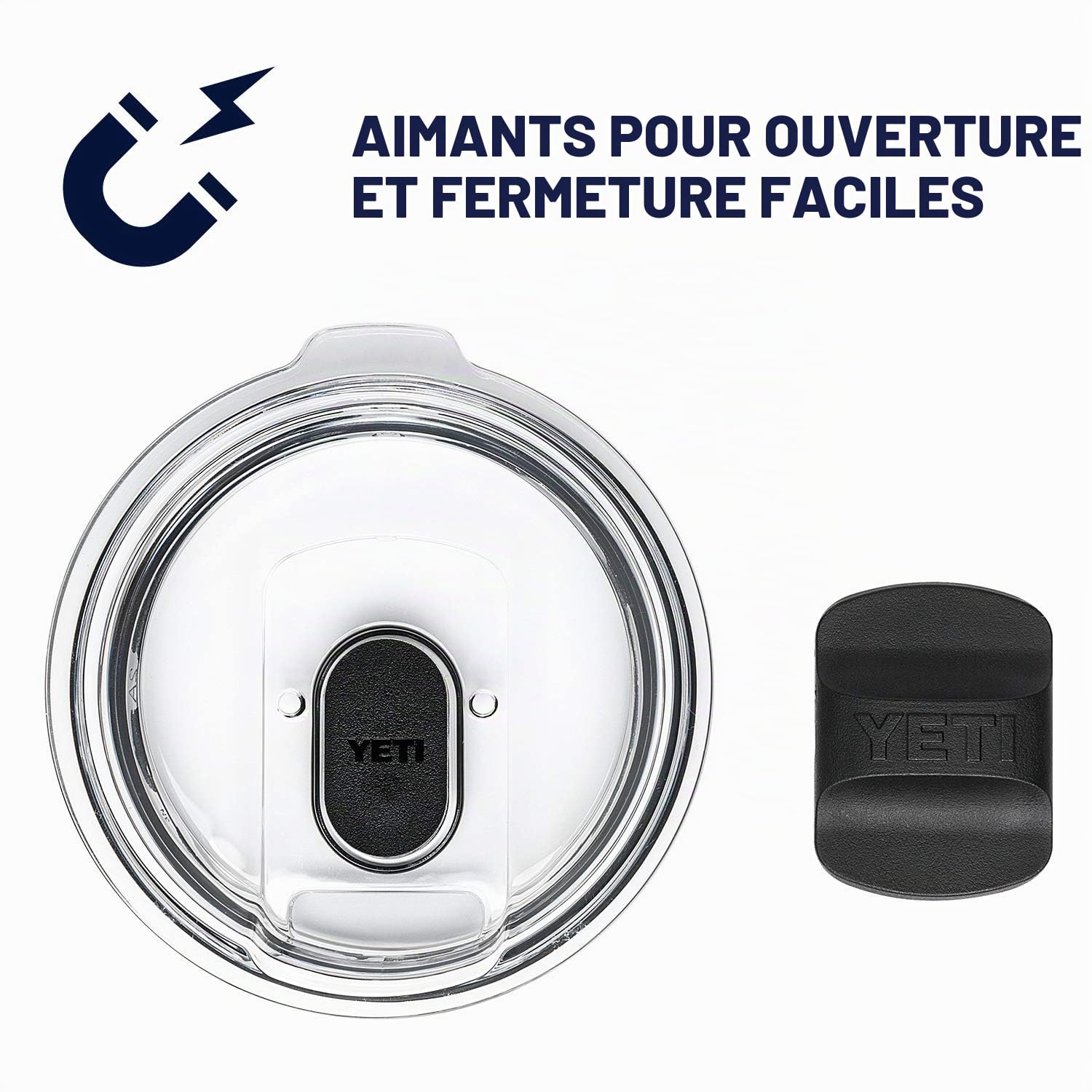 YETI Rambler Gobelet isotherme en acier inoxydable avec couvercle MagSlider, 591 ml, bleu marine