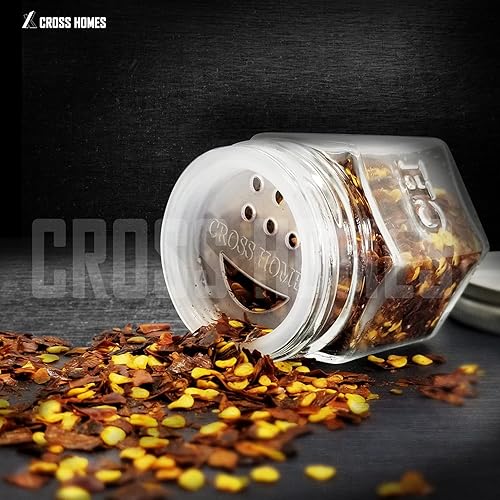 Miniatura 6 de Tarros magnéticos vacíos de vidrio hexagonales para especias, 20 juegos con tapas magnéticas, coctelera, tablero magnético, etiquetas de especias,