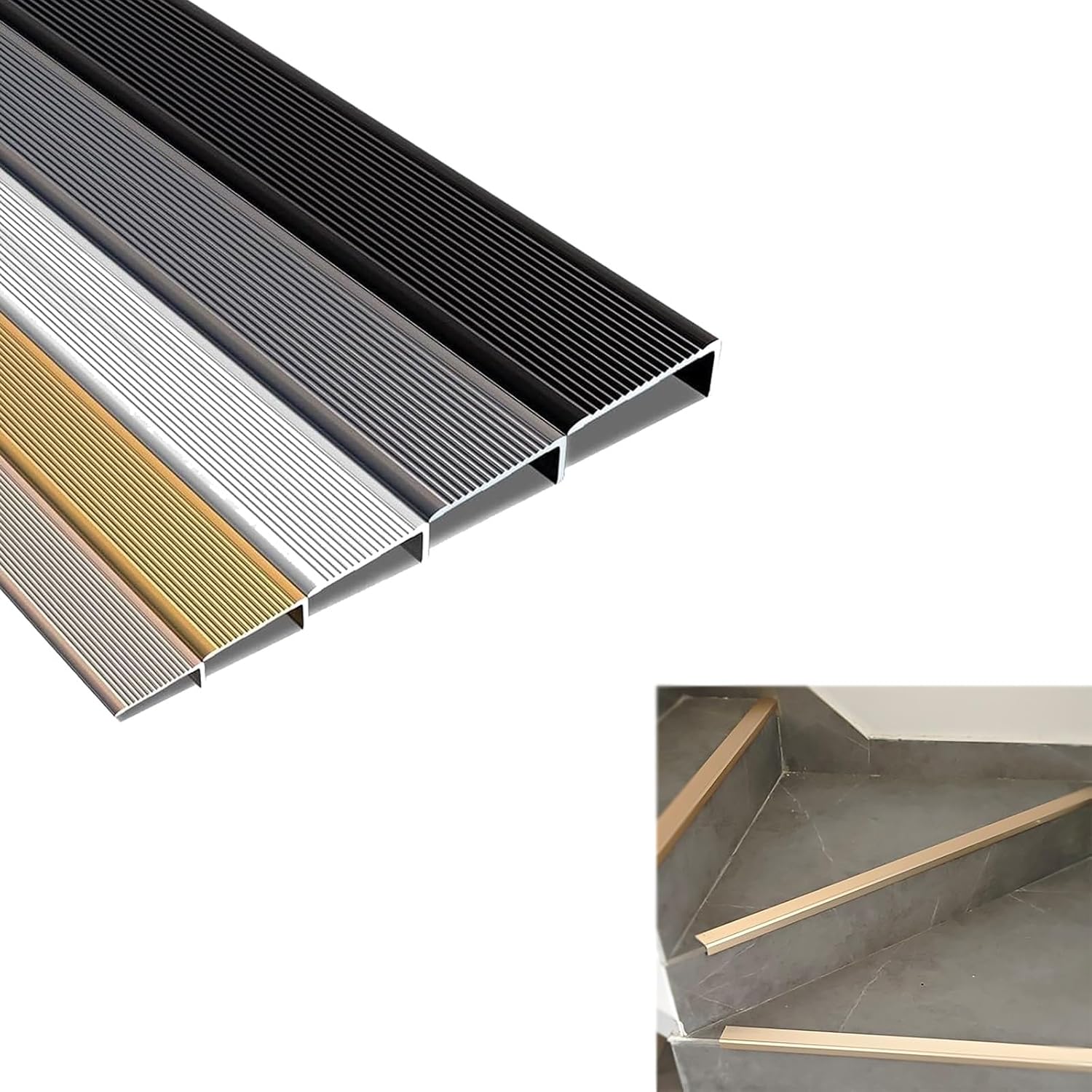 Amazon.com: WSFDJX Aluminium Anti Non Slip Stair Edge Nosing Anti Slip ...