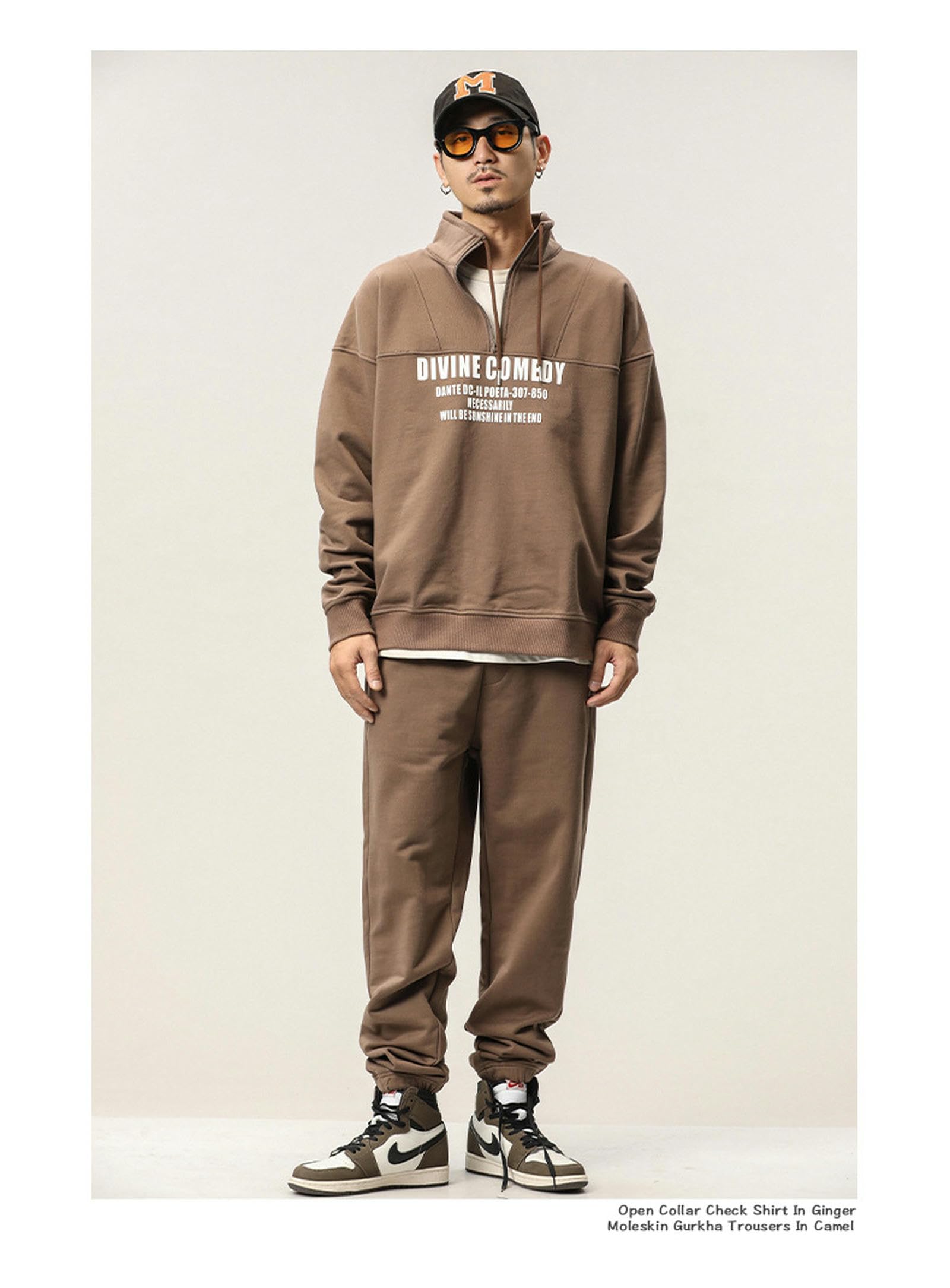 Bluza Ulica Hip-Hop Moda Męska Marka Jesień I Zima Garnitury Dla Mężczyzn High Street Casual All-Match Bluzy I Spodnie Dresowe Moda Męska