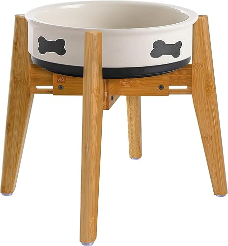 Miniatura 9 de Soporte alto para cuenco de perro para razas grandes, (16 pulgadas de alto), soporte ajustable extra grande de hasta 11 pulgadas, solo soporte de