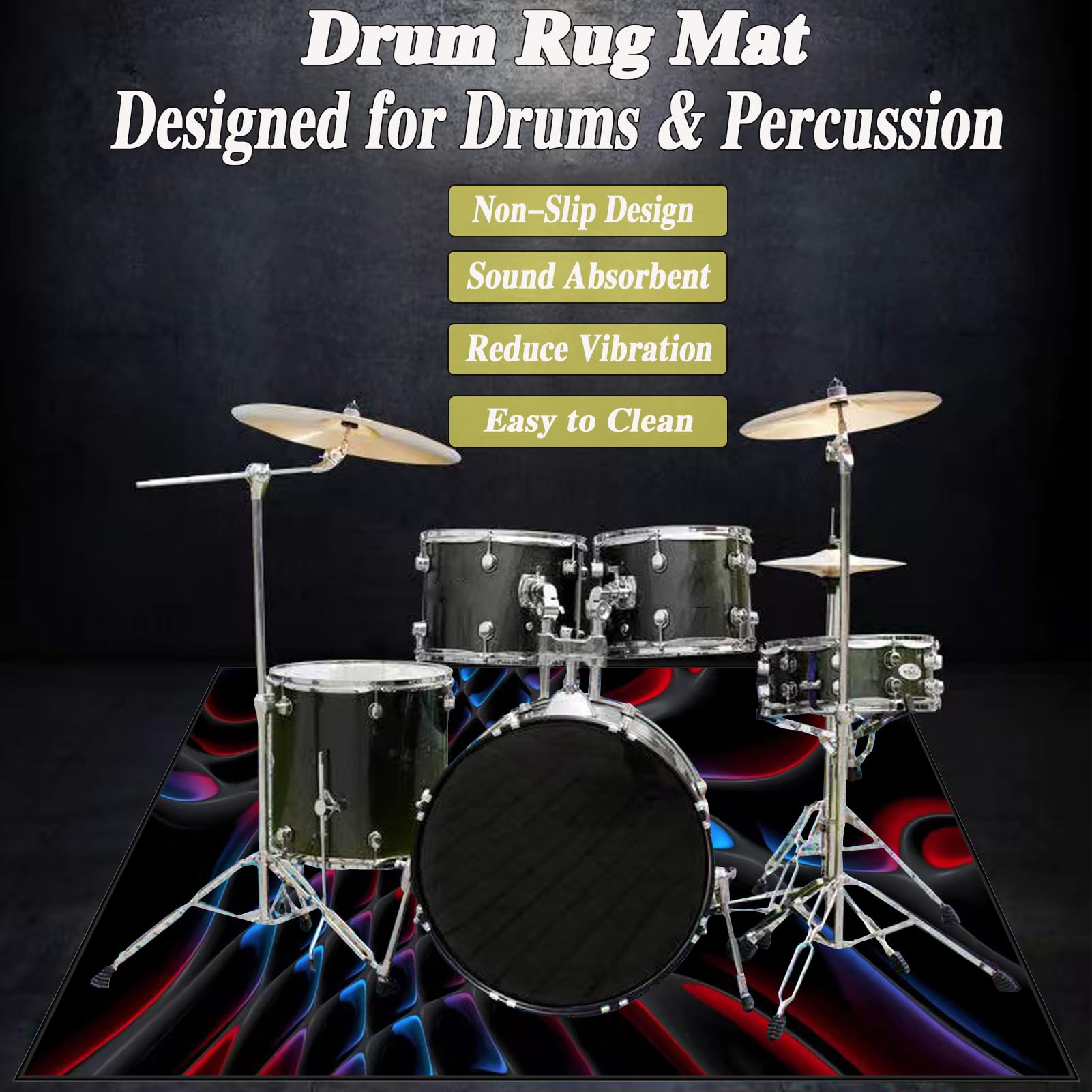 200 x 170 cm Dywan Bęben Antypoślizgowy Dźwiękoszczelny koc Domowy dywanik bębnowy do bębna basowego i innych mat do instrumentów muzycznych Mata Drum