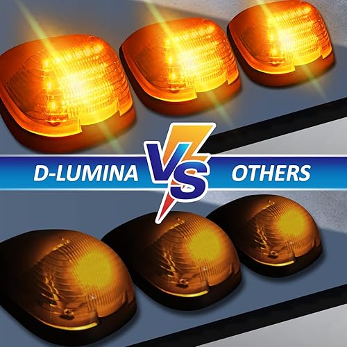 Miniatura 4 de D-Lumina Luces LED ámbar para techo de cabina Fo-rd F150 F250 F350 F450 F550 F650 F750 E150 E250 E350 E450 1999-2016 Super Duty Pickup Trucks, luces