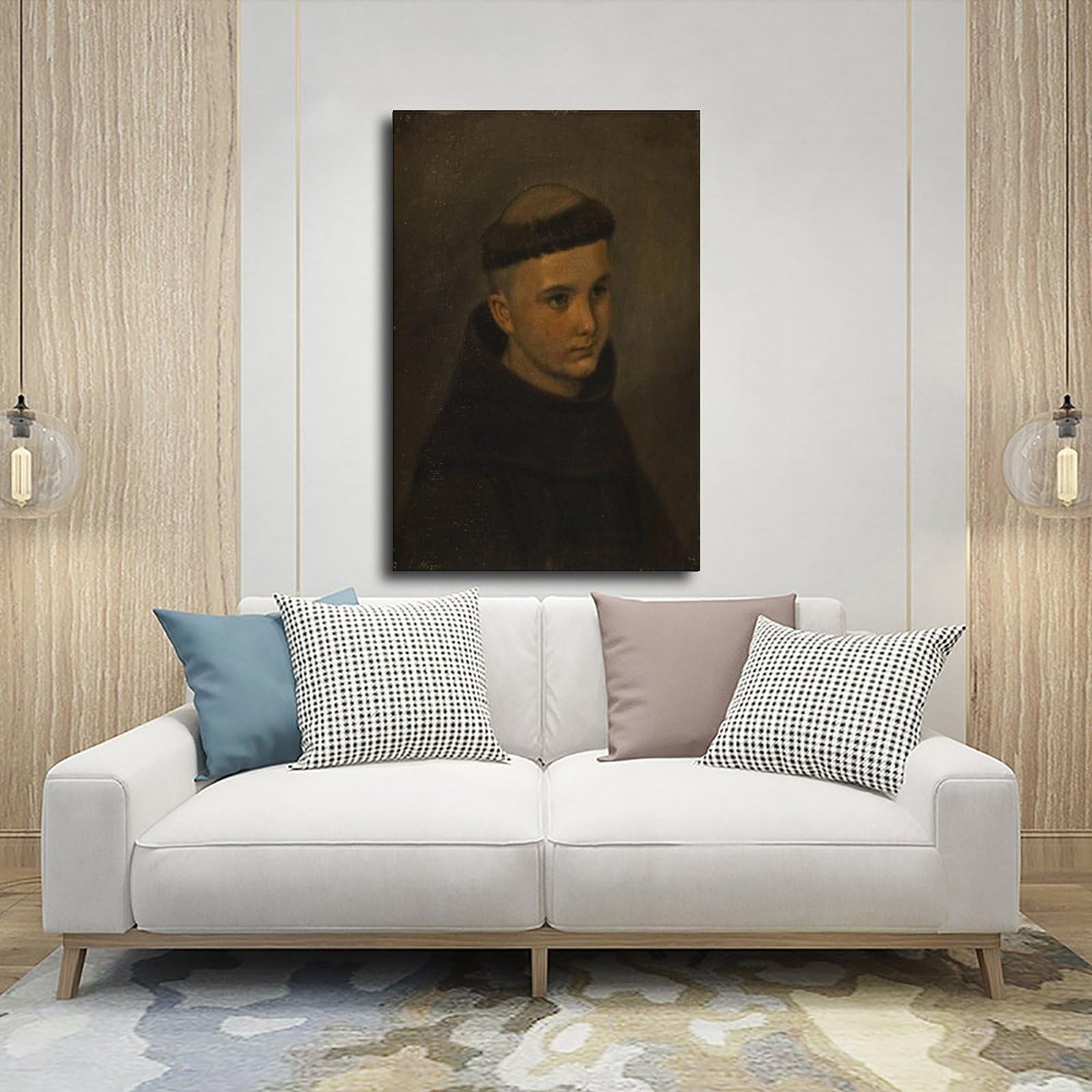 Ernst Meyer Leinwandposter, halblang, Portrait eines jungen Franziskaners, Wandkunst, Schlafzimmer, Büro, Küche, Dekoration, Geschenke, 50 x 75 cm