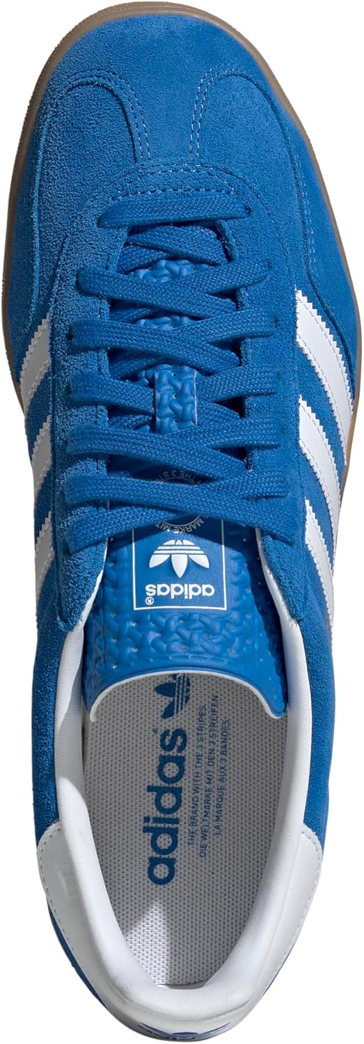 adidas Gazelle Indoor Men's Shoes, Blue Bird/Cloud White/Gum, Size 8 - Image 5