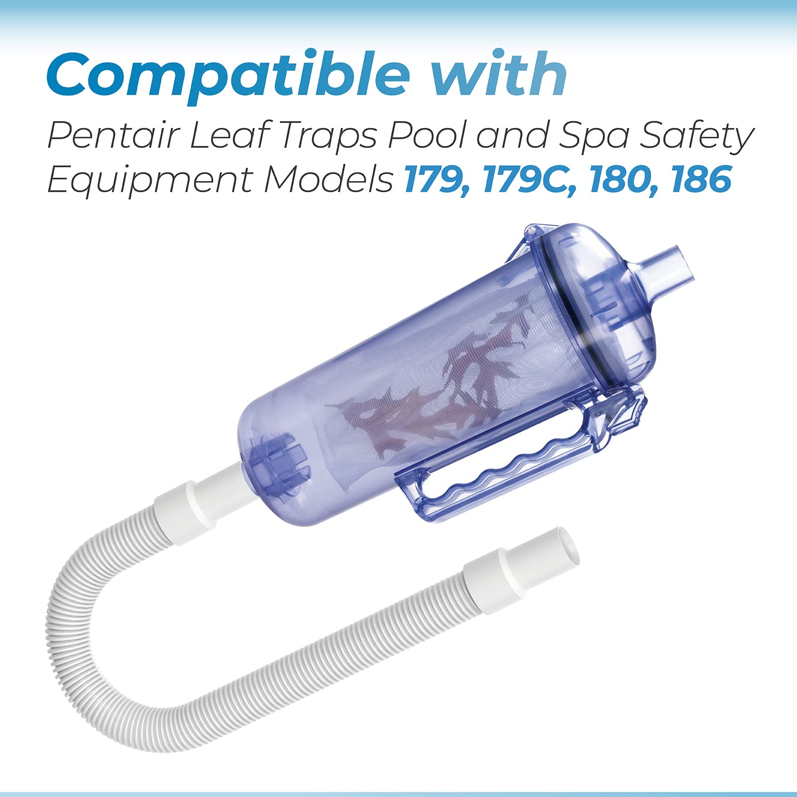 ANTOBLE Manguera de vacío flexible R211256 de 3 pies de repuesto para trampas de hojas Pentair Leaf para piscina y spa, modelos 179, 179c, 180, 186