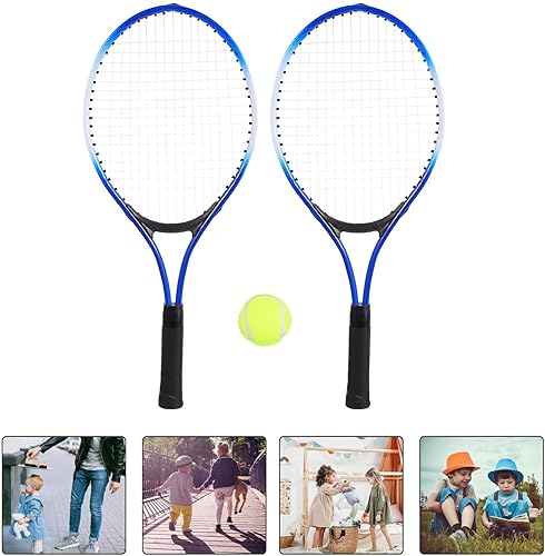 Miniatura 8 de BESPORTBLE Juego de raqueta de tenis ligera de ferroaleación, deportes al aire libre con cabeza ovalada para principiantes y niños, entrenamiento de