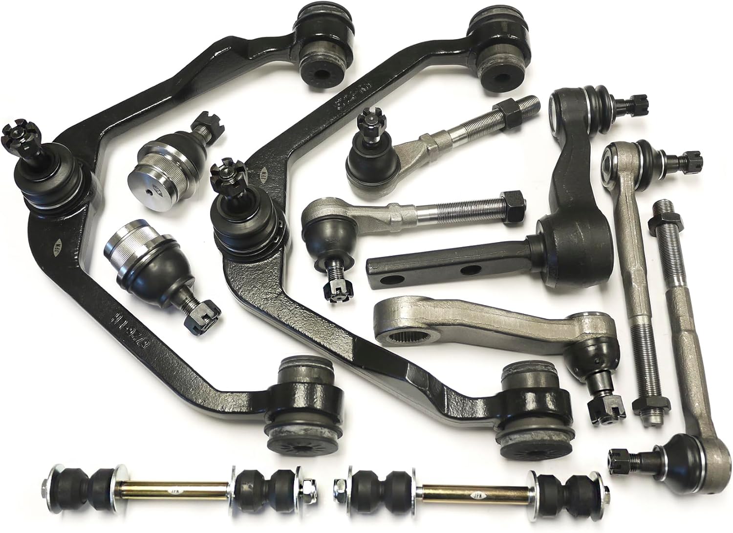 14PC Front Suspension Kit Front Upper Control Arm w/Ball Joint & Lower Ball Joint & Stabilizer Sway Bar Link Inner & Outer Tie Rod End Pitman Arm Compatible with 1997 1998 1999-2004 Ford F-150 RWD