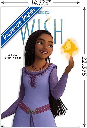 Miniatura 9 de Trends International Disney Wish - Póster de pared Asha Feature Series, 22.37 x 34.00 pulgadas, versión enmarcada en bronce