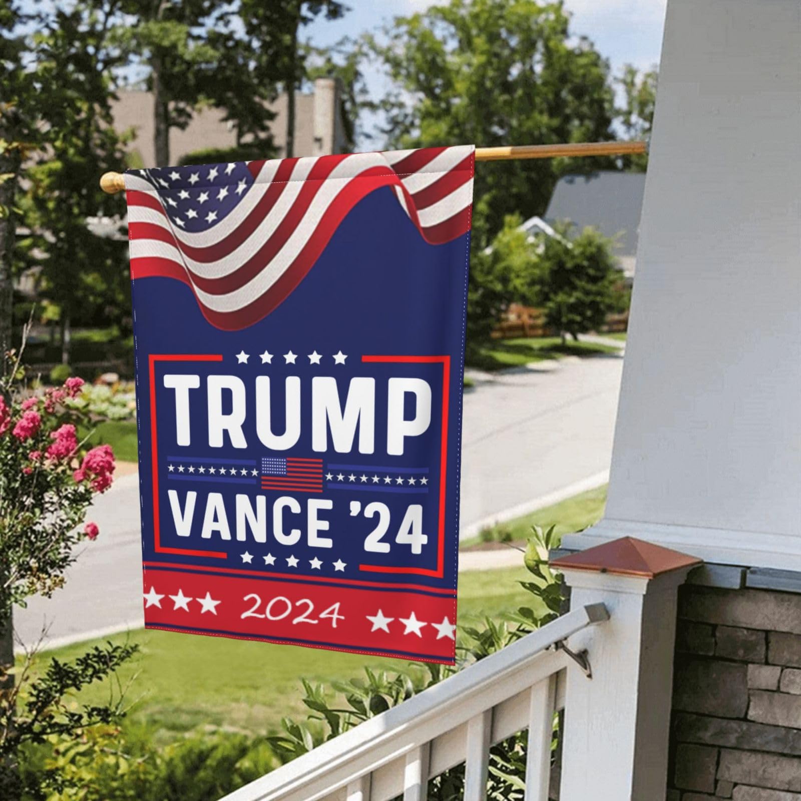 Bandiera Da Giardino Trump Vance 2024, 30.5x45.7 Cm, Doppia Faccia, Colori Vivaci, Per Esterni, Cortile, Prato, Decorazione Politica - 2