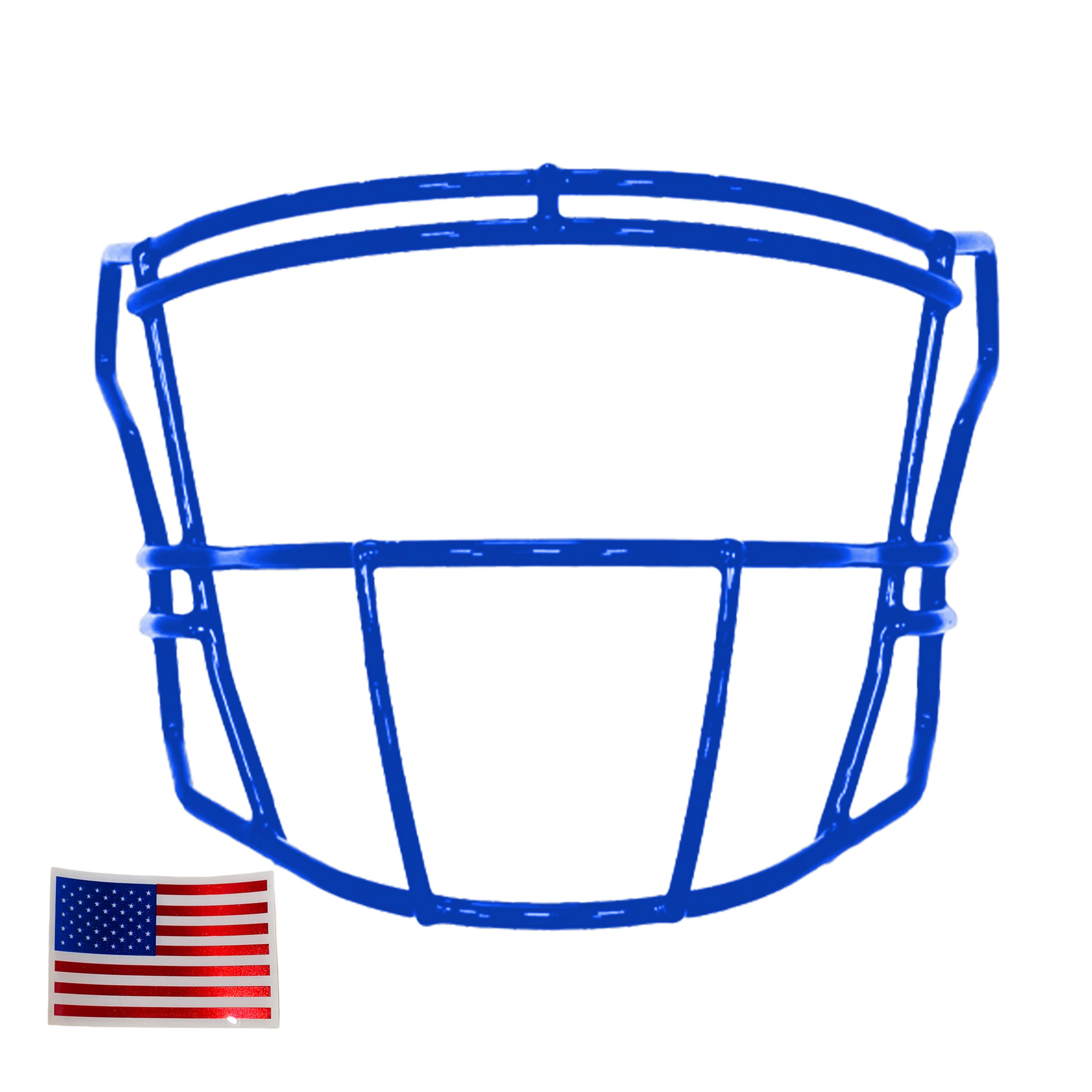 Green Gridiron - SF-2BD-SW for Riddell SpeedFlex + Chrome US Flag Helmet Decal (Seattle Blue)