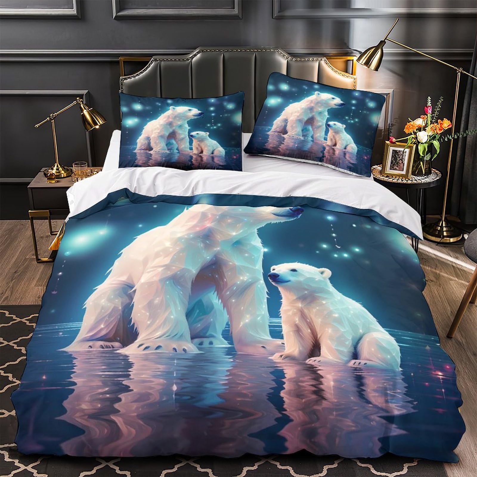 Parure de lit imprimé 3D patchwork en microfibre douce
