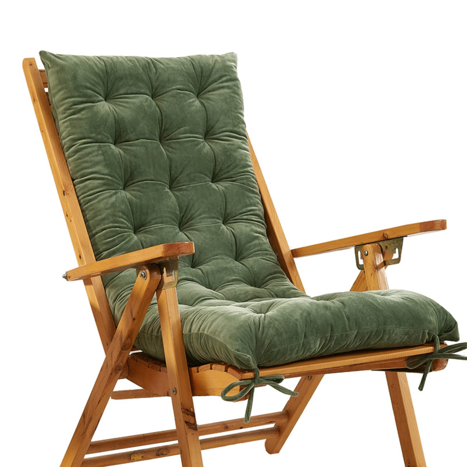 Rocking Chair Cushion, Garden High Back Chair Cushions with Ties Overstuffed Seat Back Cushion Pad Tufted Pillow for Desk Chair, Dining Chairs And Office Chair, Non Skid Slip,Pine Green