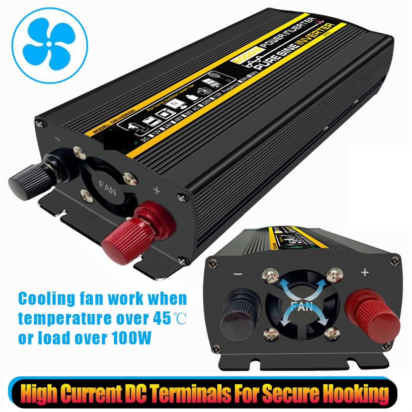 Inverter a onda sinusoidale pura Inverter a onda sinusoidale pura 8000W DC 12v/24v/48v/60v a AC220 3000W 4000W 6000W Trasformatore di tensione Convertitore di potenza Inverter solare(4000W,24V)