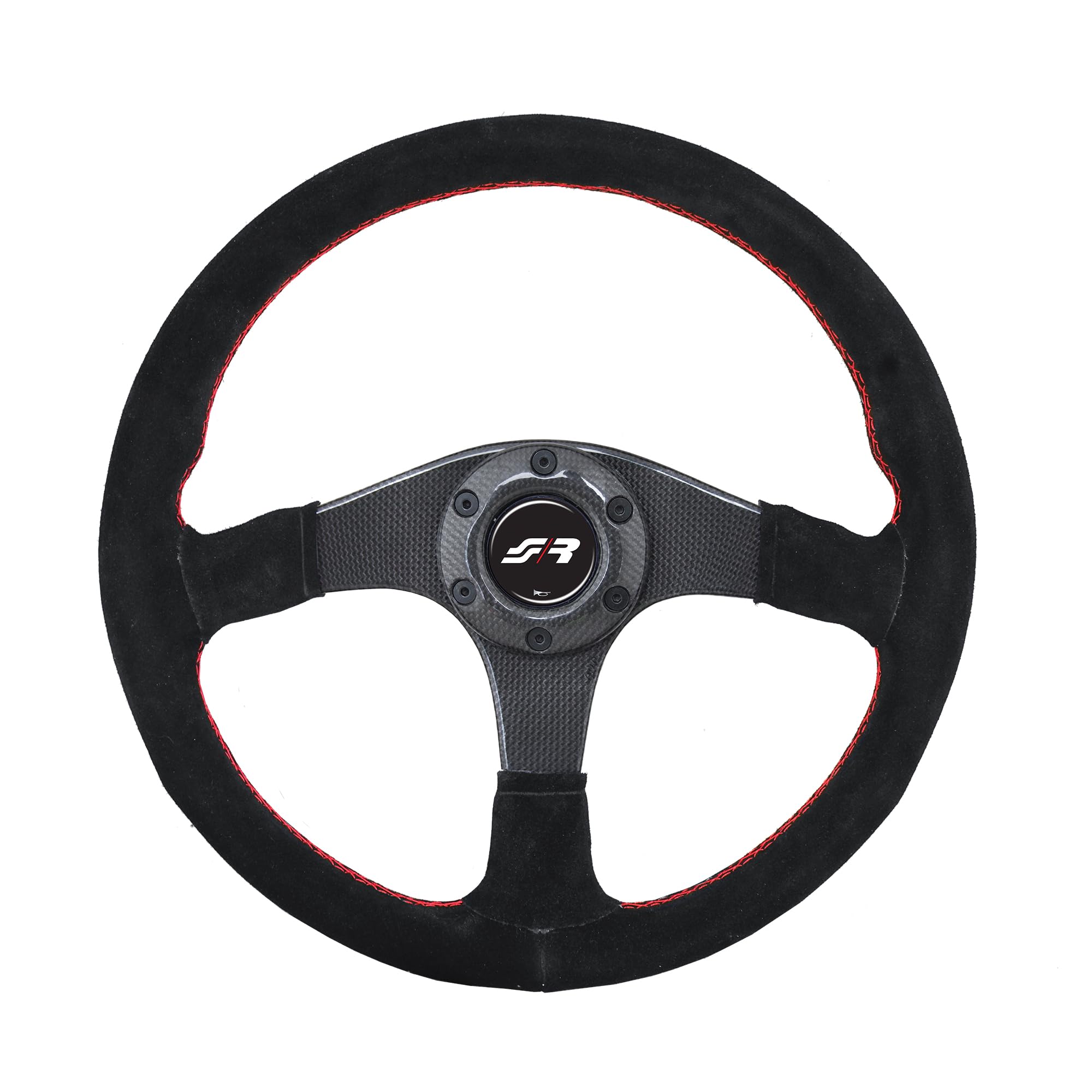 Simoni Racing WALTER Volante Sportivo Universale in Camoscio Nero, Razze in Vero Carbonio