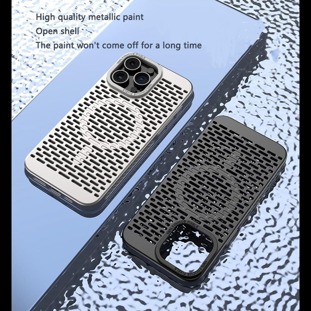 Custodia magnetica di lusso con struttura cava per la dissipazione del calore per iPhone 15 14 13 12 11 Pro Max 15 Plus 12 13 14 15 Pro, colore argento, per iPhone 11 Pro