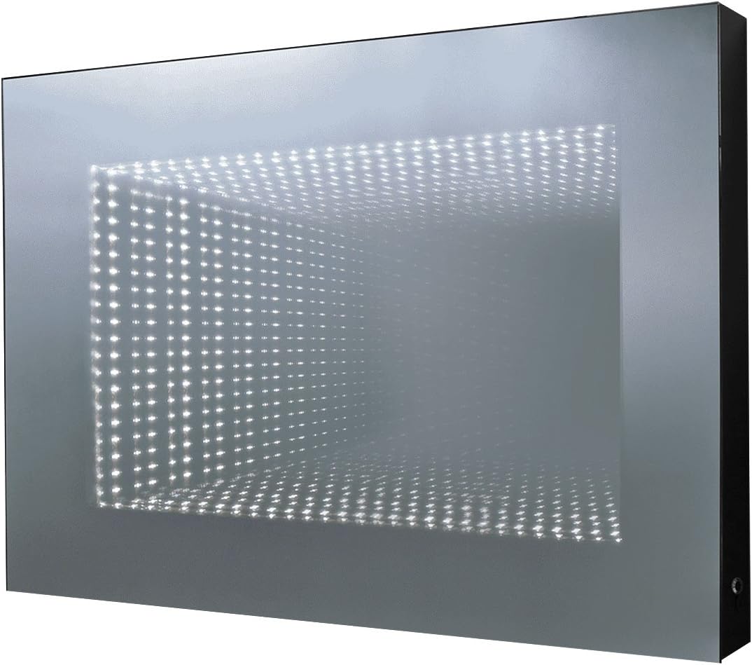 - 3D LED Bathroom Mirror Infinity Leipzig 70 x 50 x 7 cm Light Mirror with LED Tunnel Effect Energy Class A+ (WEEE Reg. no.: DE 40647673)