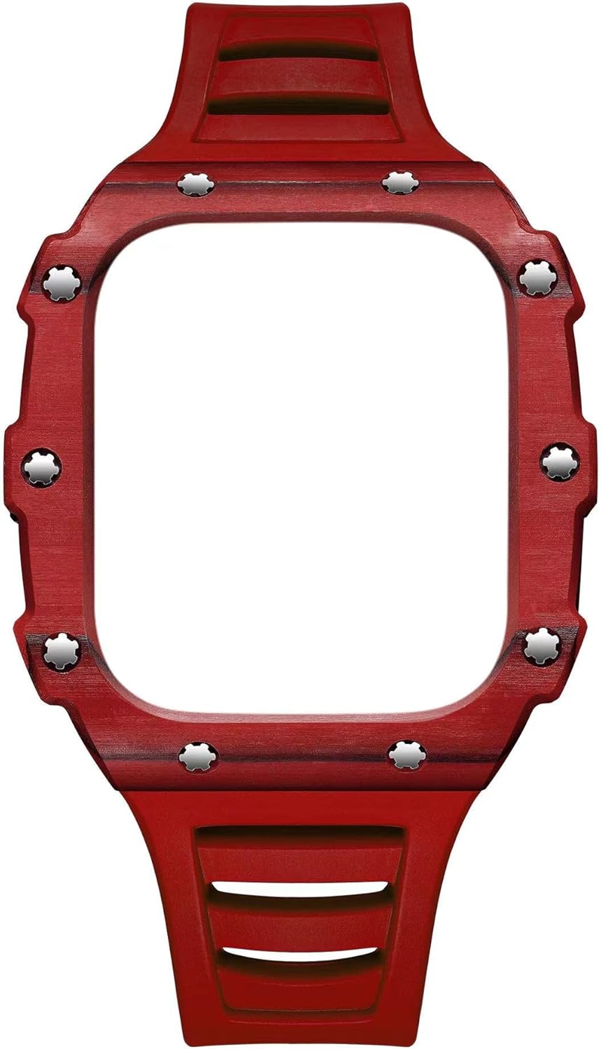 fkimkf strapcarbon fiber case for apple watch 41mm 45mm 40mm 44mm modification kit band men business bracelet for iwatch 8 7 se 6 5 4