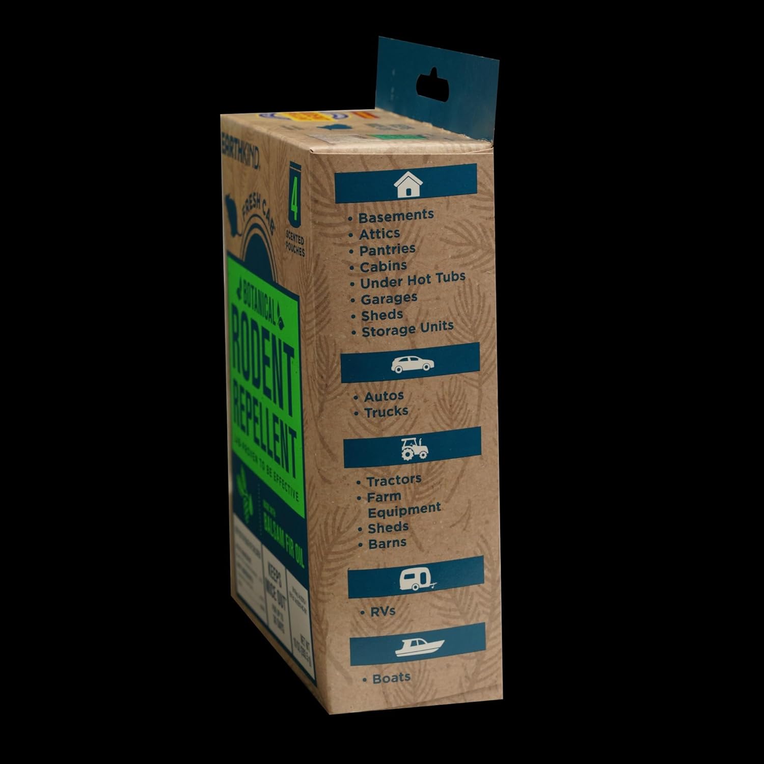 Fresh Cab Botanical Rodent Repellent - Environmentally Friendly, Keeps Mice Out, 12 Scent Pouches