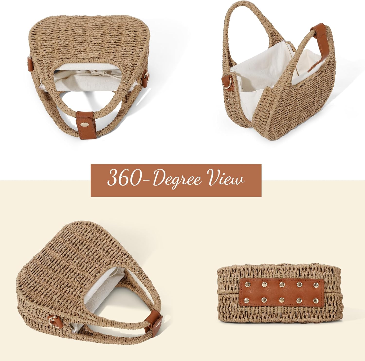Emprier Summer Straw Crossbody Bags for Women Trendy Rattan Wicker Purses Summer Woven Vacation Handbags - Image 7