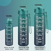 SLUXKE 1 literes rozsdamentes acél sportpalack kék, BPA-mentes termosz kulppal 5