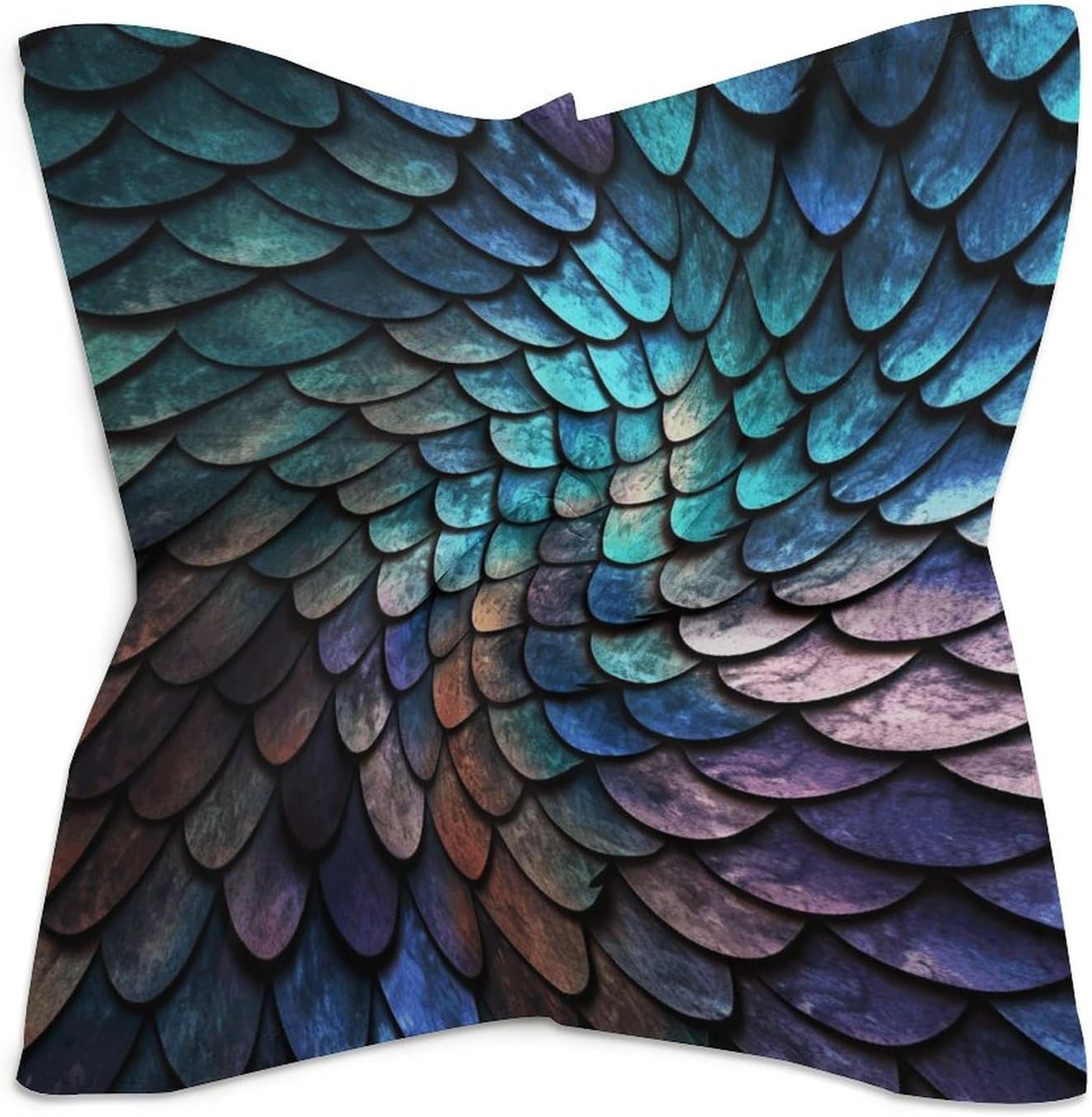Square Kerchief Bandanas Silky Touch Head Scarf 3D Magical Dragon Scales Pattern Mask Scarf for Men & Women