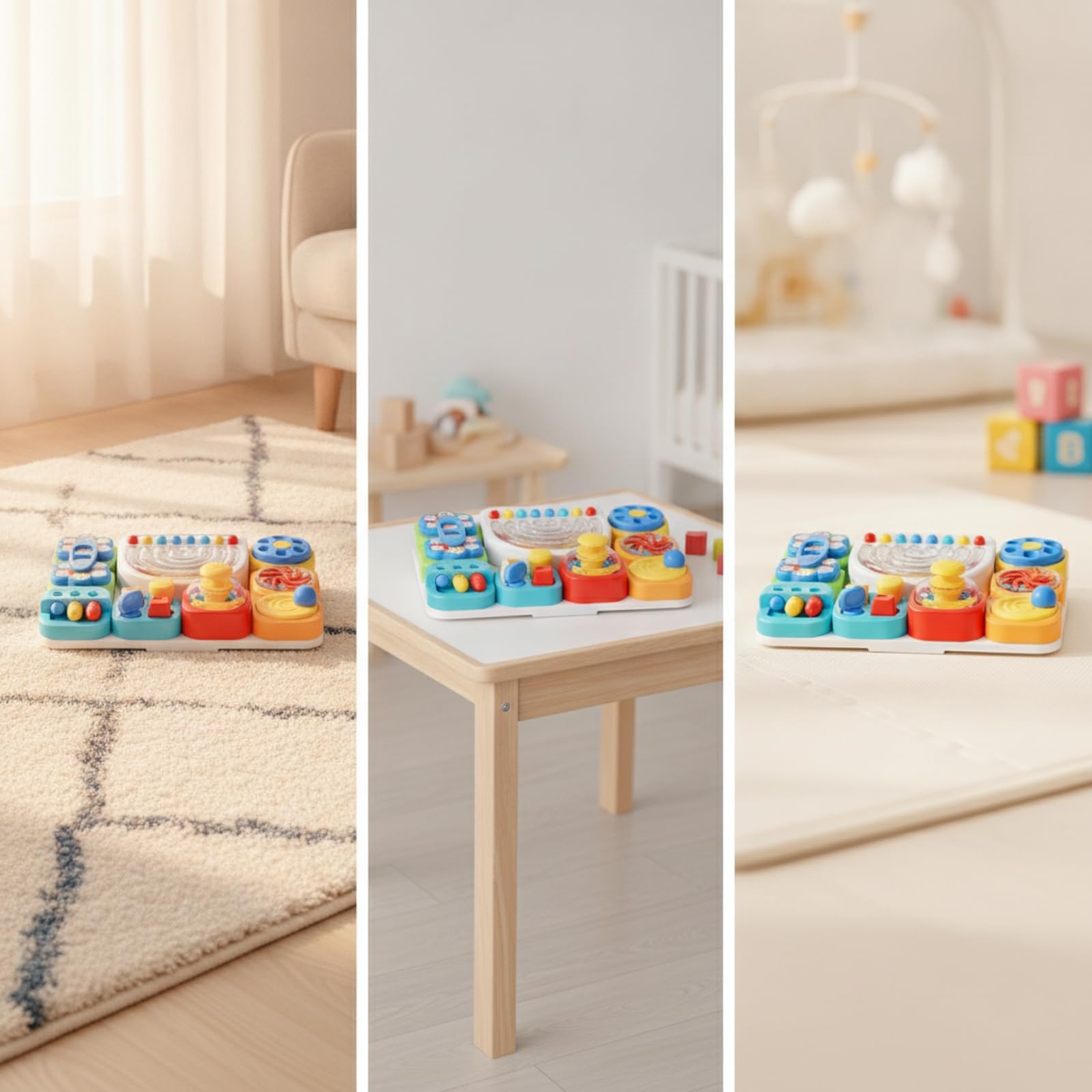 Colcolo Children Learning Board Tablero Sensorial Infantil Juguete Educativo Panel de Actividades Rompecabezas Material Estimula Motricidad Fina y Percepción Adecuado para Niños Pequeños Aula Hogar