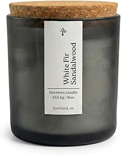 Aspen & Oak Luxury Beeswax Candle 16oz - Long Burning Pure Beeswax Candles, Non Toxic, Natural, Clean, Essential Oil Scented Organic Candles, Home Decor & Gifts - White Fir Sandalwood