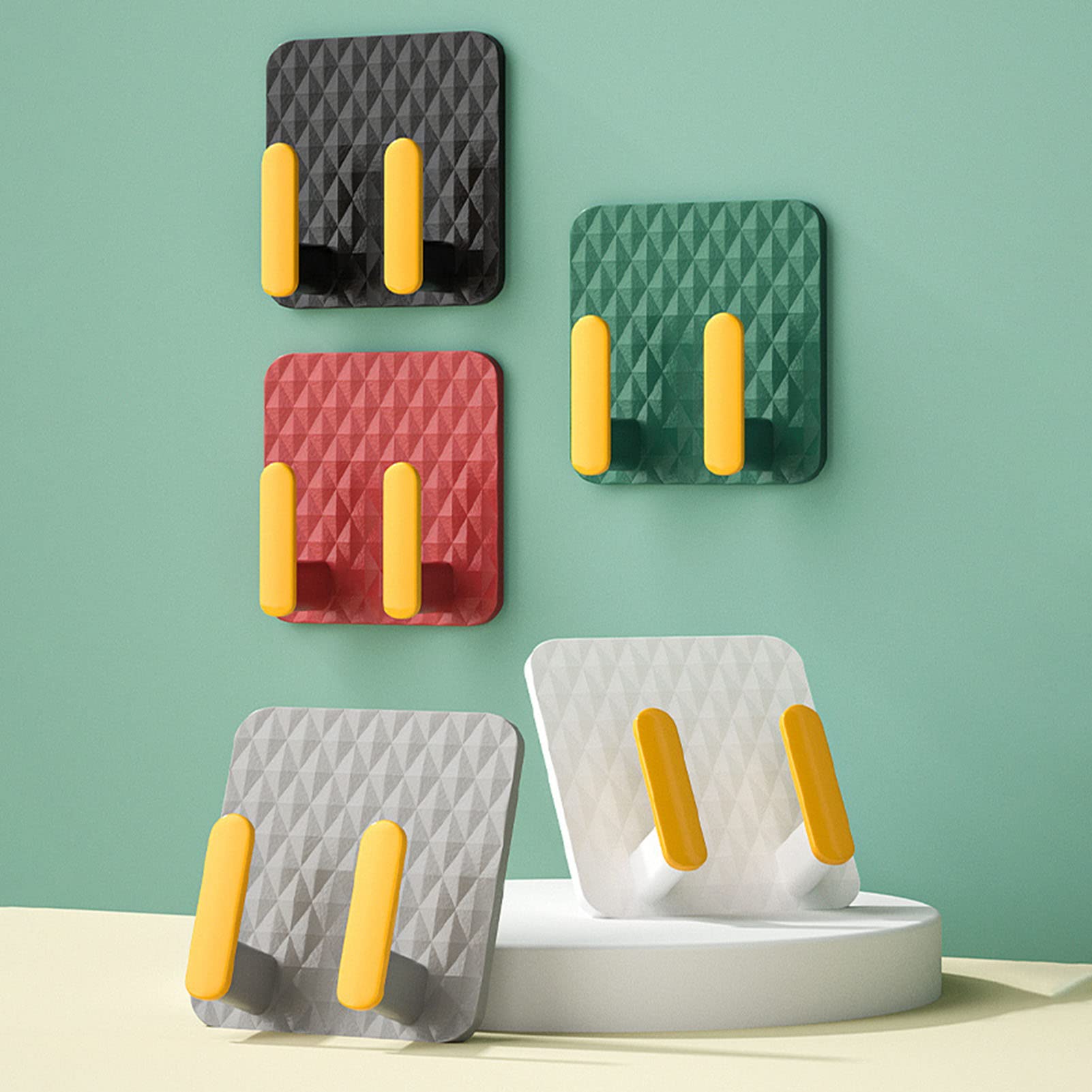 Fayleeko Appendiabiti Da Parete A Barra, 6 Ganci, Colore Nero-oro. Confezione Da 2. Montaggio A Vite O Adesivo 3M (inclusi). Portata Fino A 9kg Per Gancio.