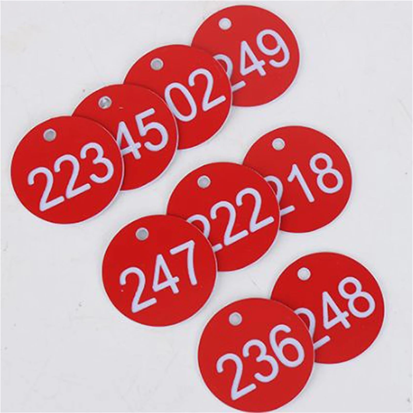 Plastikowe zawieszki z numerami, Okrągłe zawieszki z numerem ula ABS otworem Wielokolorowe opakowanie o średnicy 3,5 cm, zawiera 100 cyfr 1-100(White)