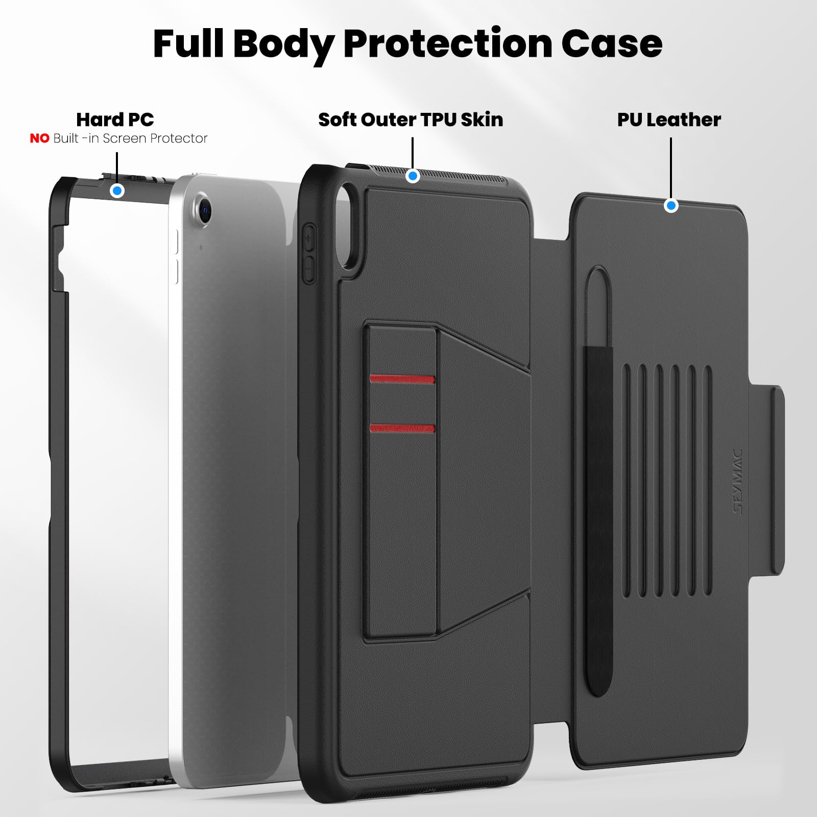 Custodia SEYMAC Per IPad Air 13 2024/2025 - Antiurto, Con Supporto 360° E Tracolla - Foto 5