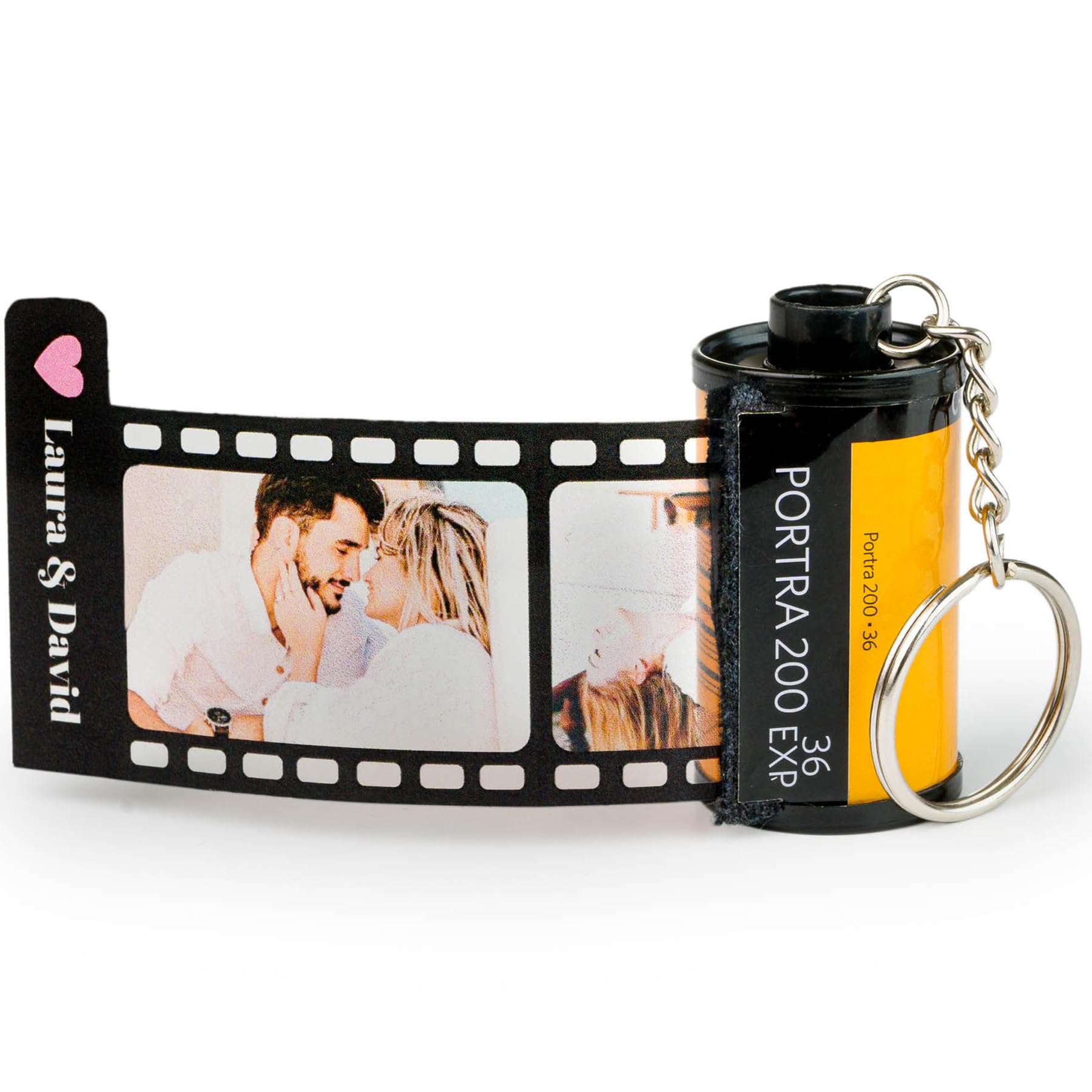 Wanapix | Llavero Carrete con Fotos | Llavero Personalizado con 10 Fotos | Llavero con Forma de Carrete Kodak con tus Fotos | Regalo Original para Hombre y Mujer