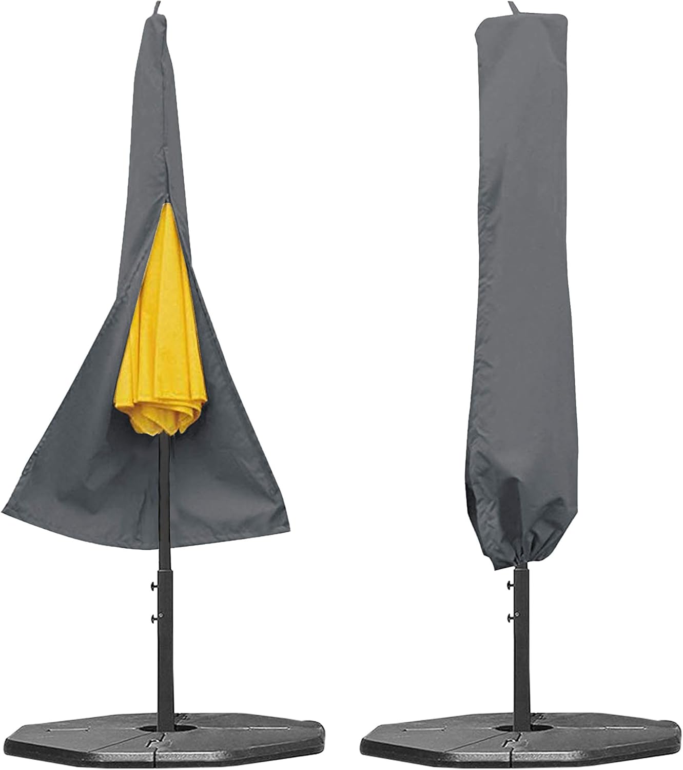 Covers & all Patio Umbrella / Parasol Cover 12 Oz Waterproof - 100% UV & Weather Resistant - Heavy Duty Umbrella Cover with Air Pockets and Drawstring for Snug fit (Gray)