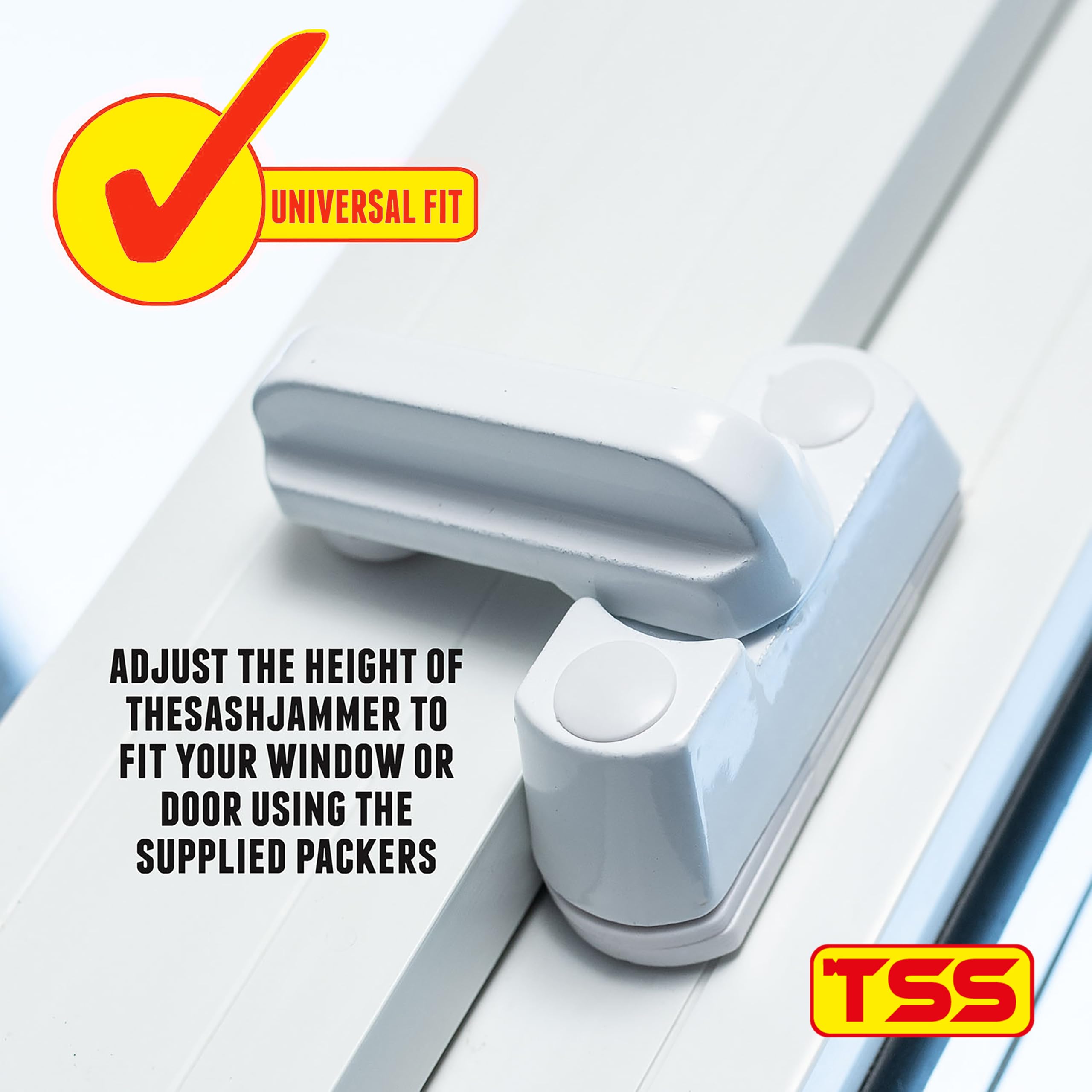 TSS 4X Pieces White Sash Jammers Window Locks for Additional Security. Door Jammer/Window Locks for UPVC Window Security/Door Security. Easy to Install. White Sash Jammer Window Lock - Image 3