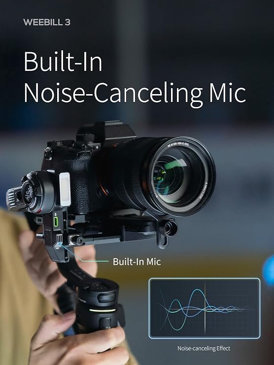 ZHIYUN Weebill 3 Combo, Gimbal Stabilizer for DSLR and Mirrorless Camera, Nikon Sony Panasonic Canon Fujifilm BMPCC 6K, Extendable Sling Grip, Wrist Rest, Fill Light & Mic Integration, PD Fast Charge