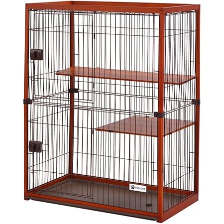 Amazon  猫 ケージ キャットケージ 猫の檻 2段 フレーム ハンモック付 