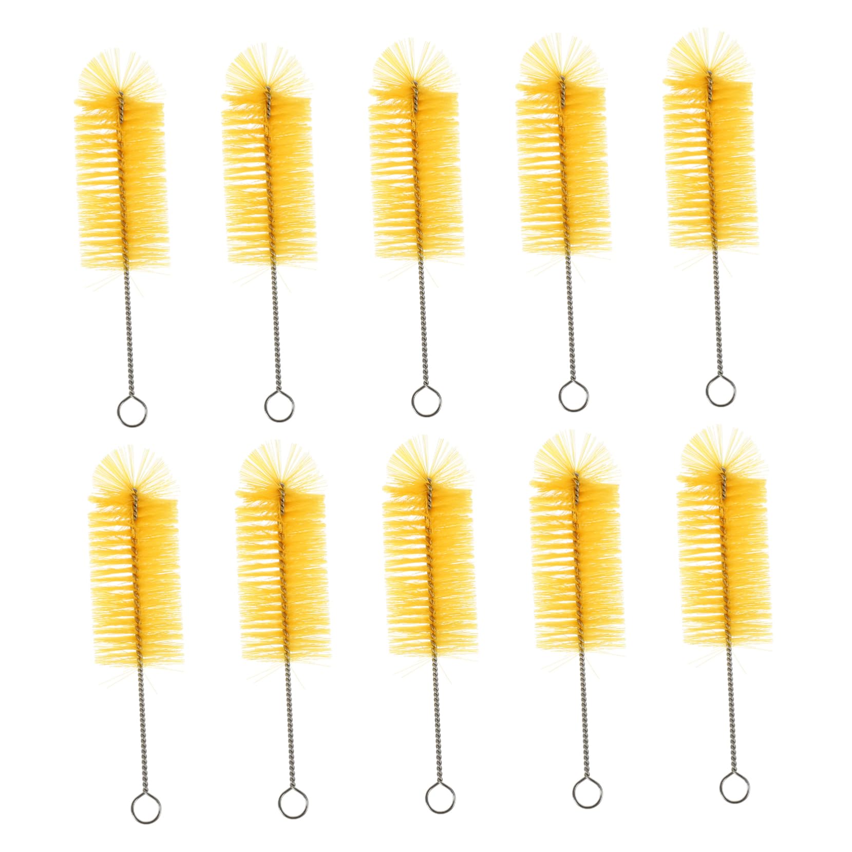 COLLBATH 10pcs Straw Brush Cleaning Brush Limpiador De Biberones De Kitchen Washing Brushes Kit Waterbottle with Straw Stainless Water Bottle Straw Cleaning Brush Yellow Stainless Steel