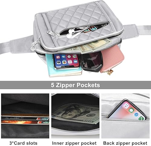 Miniatura 4 de Lindas Riñoneras Grandes para Mujer Bolso de Cintura Cruzado de Nylon Riñonera de Moda de Diseño Riñonera Deportiva de Senderismo Riñonera para