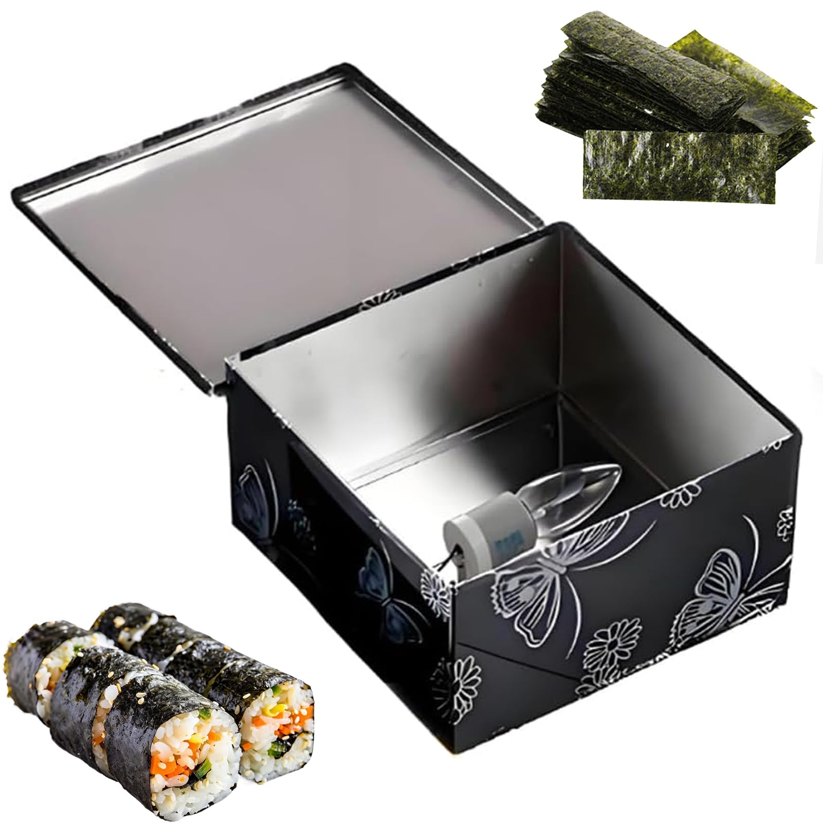 Scatola Essiccatore Alga – Essiccatore Alghe con 3 Lampade Riscaldanti, Temperatura Regolabile per Nori Croccante, Sushi & Snack, Contenitore Nori con Piedini Isolanti in Silicone L