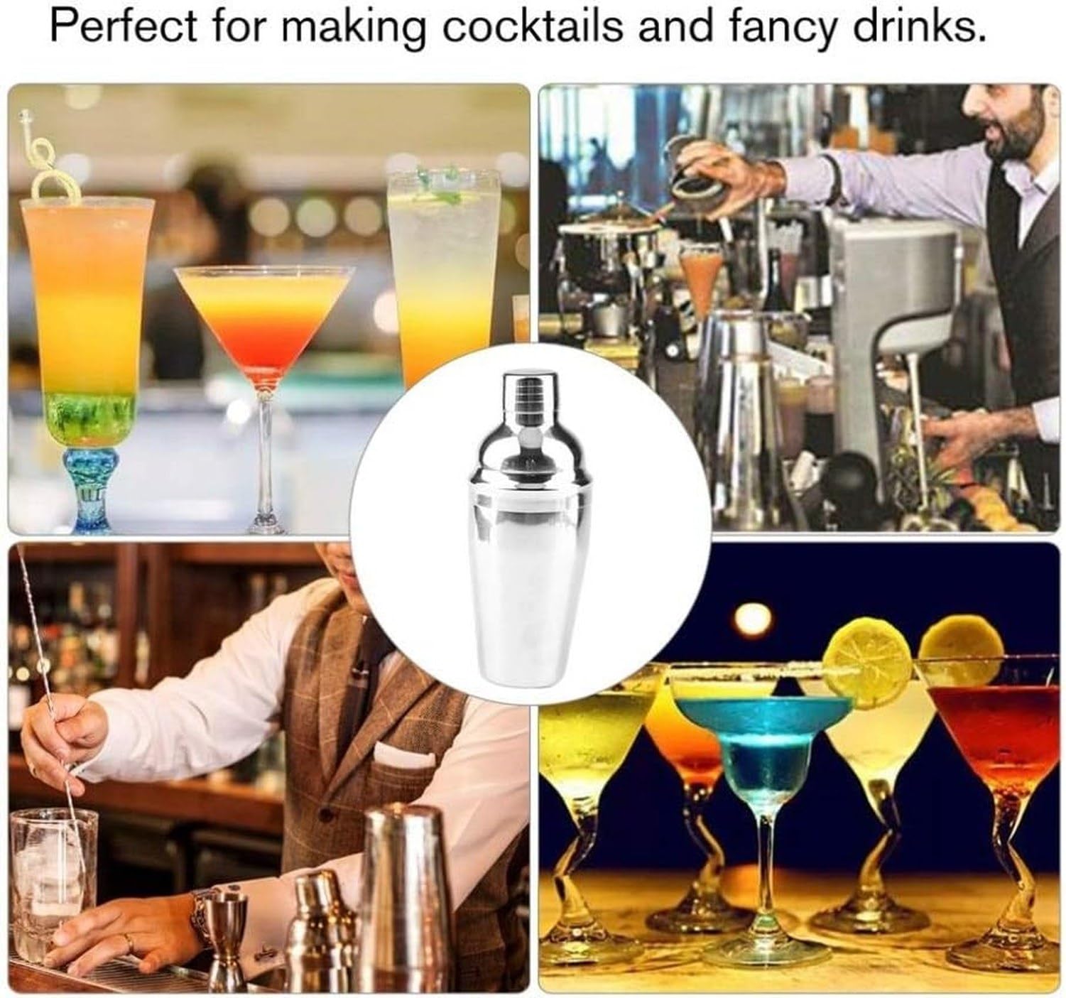 Set 23 Pezzi Acciaio Inox per Cocktail con Portabottiglie, 550ml, 550ml