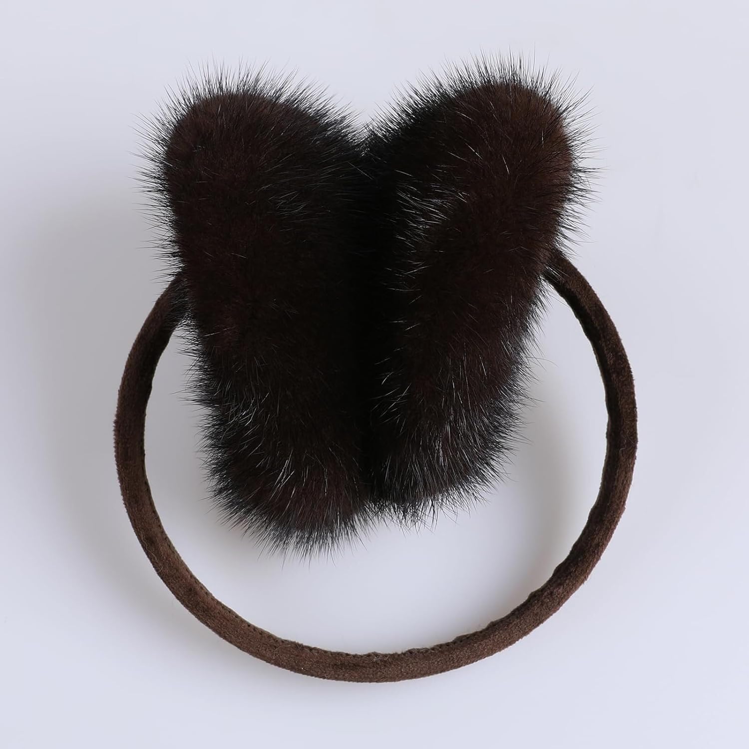 Unisex Real Mink Fur Earmuffs With Velvet Band Mens Womens Foldable Ear Warmer-Luxury Winter Fashion