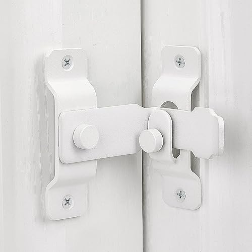 2 paquetes de cerradura de puerta de granero abatible de 90 grados, protege la privacidad y seguridad, pestillo de bloqueo de gancho para granero,