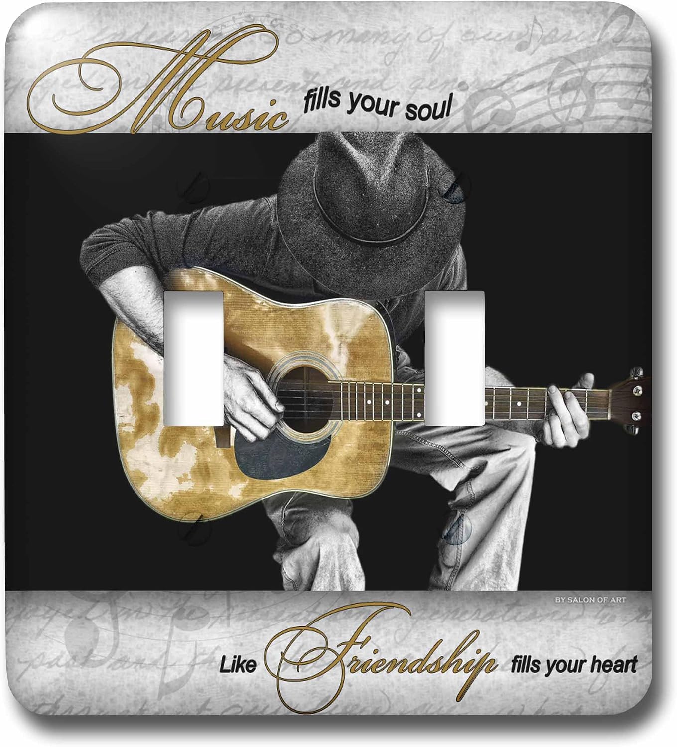 3dRose lsp_40705_2 Music Fills Your Soul Guitar Musician Double Toggle Switch