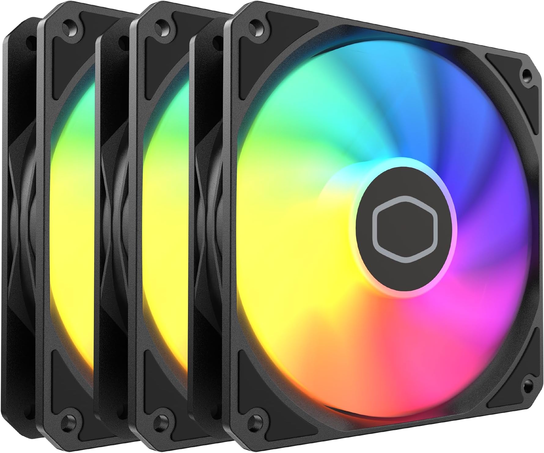 MF120 Lite 120mm PC Case Fan|Liquid Cooler|Air Cooler 3-Pack, 120mm aRGB Lighting, aRGB Splitter, Dynamic PWM 1,750 RPM, Air Balance Blades, Hybrid | PBT Frame