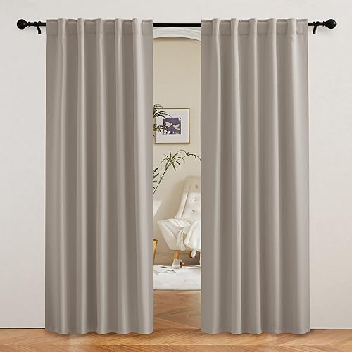 Miniatura 39 de RYB HOME - Cortinas blancas, cortinas para oscurecer la habitación, con aislamiento térmico, juego de cortinas opacas para dormitorio, sala