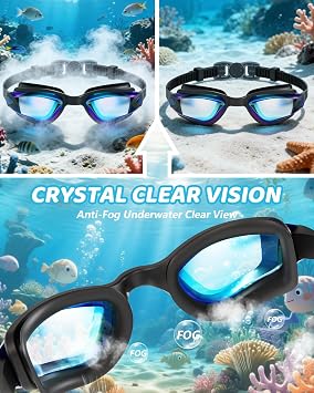 Aegend Swim Goggles for Kids 3-14 Anti-Fog Anti-Leak Goggles for Swimming | 2 Pack Anti-UV Comfort Fit Swim Mask for Boys Girls Youth Ideal for Pool, Beach, Swim Lessons, Vacation Essentials