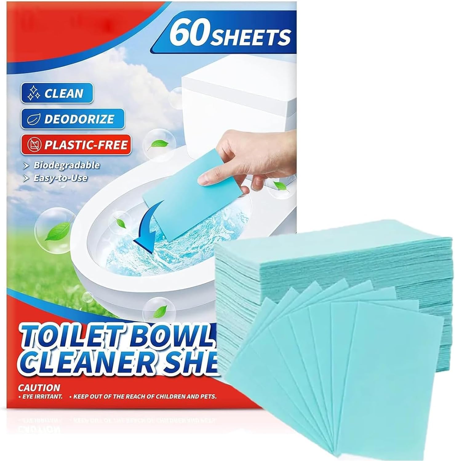 LCHYI60pcs Toilet Bowl Cleaners Toilet Cleaner, (Eco) Friendly Toilet Bowl Cleaner Strips, Bathroom Cleaner Effectively Removes Stains And Odors, Biodegradable Cleaning Strips Toilet Freshener