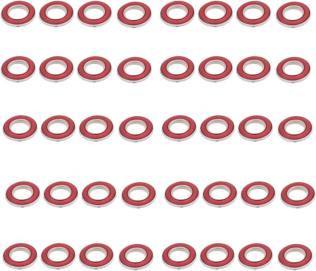 Acrylic Home Bedroom Round Window Curtain Rod Hanging Eyelet Ring 40pcs Red (id: aa1 5e6 35f 7bb 81f